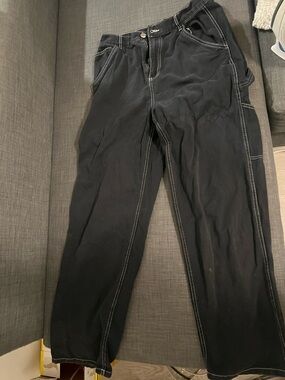 Garage Black Jeans with White Contrast Stitching, Adult Size 9